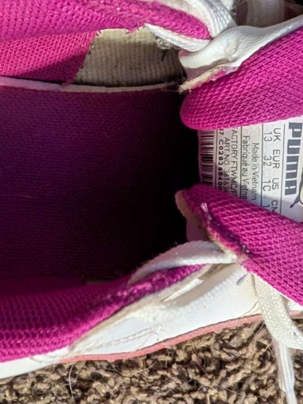 Puma Women’s Fuchsia and White Low-Top Sneakers